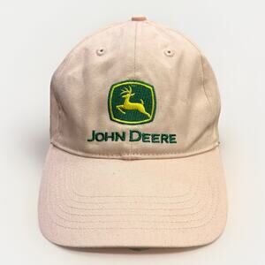 John Deere Womens Pink “I ❤️ John Deere” Adjustable Strapback Hat Baseball Cap